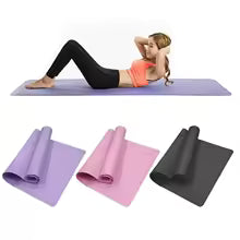 4mm thick EVA yoga mat, anti-slip, ideal for exercise and Pilates.