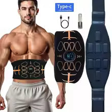 Smart EMS abdominal toning belt, USB rechargeable muscle stimulator massager.